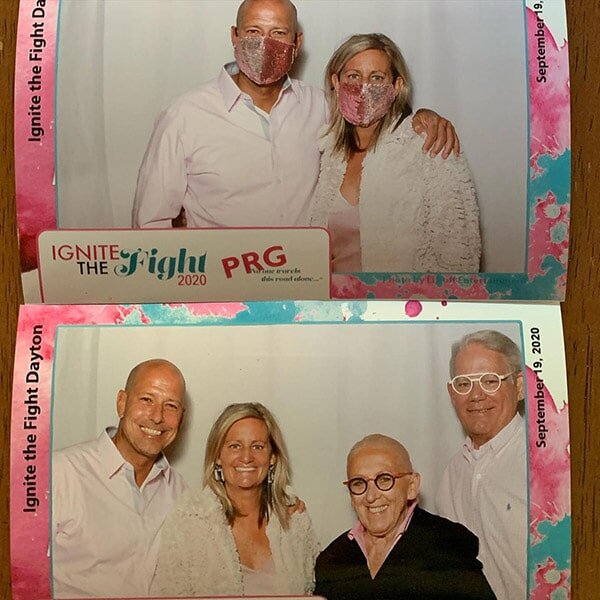 Bockrath Flooring team in a photo booth at a fundraising event