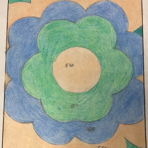 Flower shaped rug sketch in Dayton OH