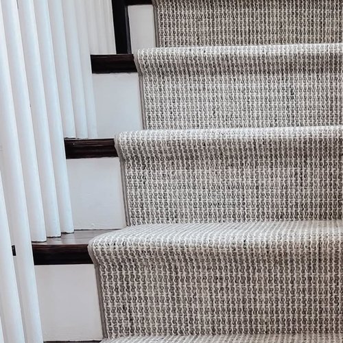 Modern carpet stair runner in Dayton Ohio by Bockrath Flooring and Rugs