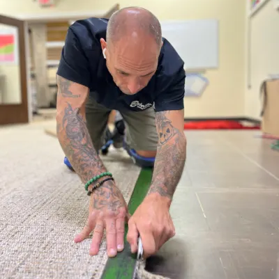 Resizing an area rug in Dayton OH by Bockrath Rug Studio