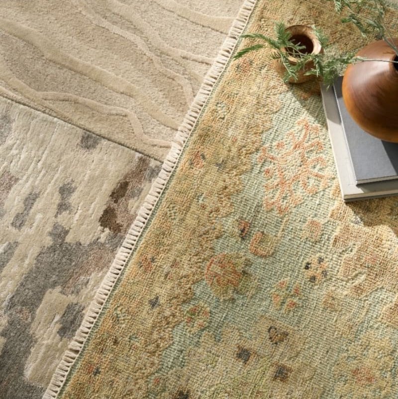Colorful abstract area rug in Dayton OH by Bockrath Flooring and Rugs