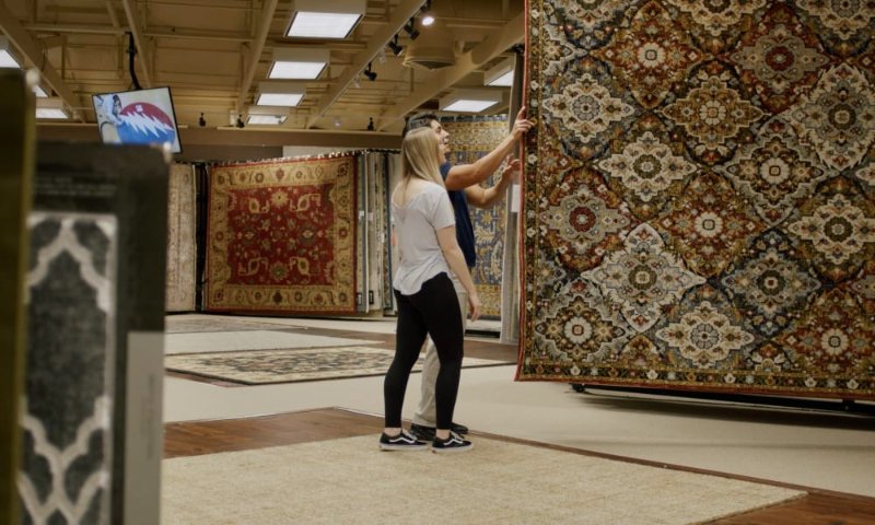 Browsing quality area rugs at Bockrath Rug Studio