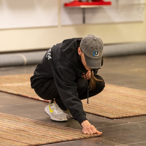 Rug design process at Bockrath's Rug Studio in Dayton