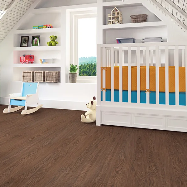 Nursery with luxury vinyl flooring by Bockrath Flooring & Rugs