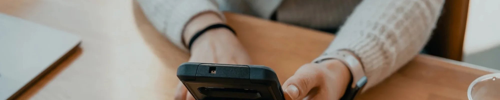Person using a mobile phone
